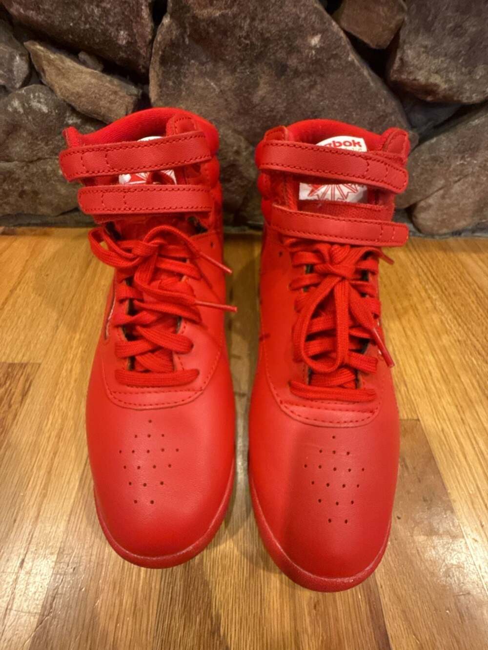 Reebok Freestyle Hi Casual Sneakers Red Double Strap